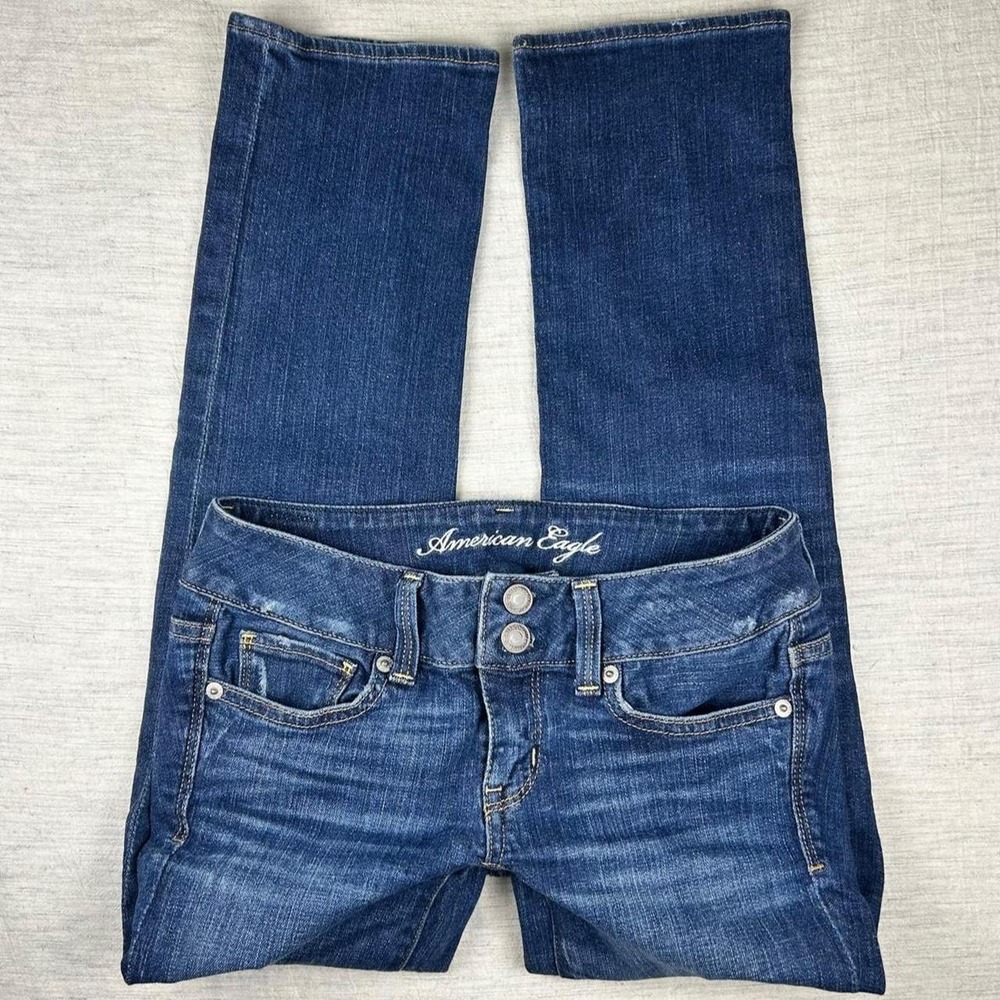 American Eagle y2k Artist Low Rise dark wash straight Jeans size 0
